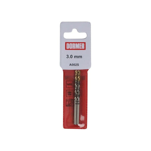 Dormer A002 HSS-TiN Coated Jobber Drill Bits 3.0mm