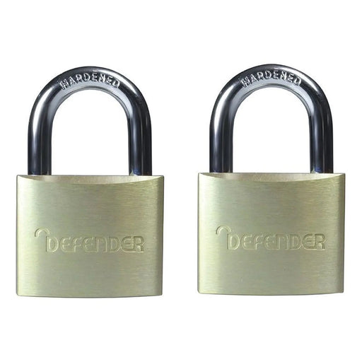 DEFENDER Aluminium Padlock Twin Pack with 2 Keys