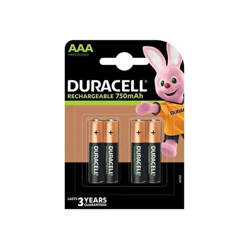 Duracell AAA Rechargeable Batteries 750mAh Pack of 4