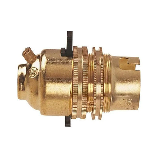 Dencon BC Brass 1/2in Switched Lamp Holder