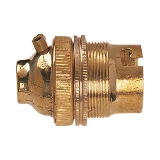 Dencon BC Brass 1/2in Unswitched Lamp Holder