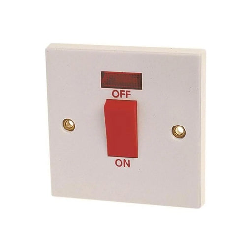 Dencon 45A Double Pole Cooker Switch with Pilot Lamp