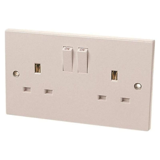 Dencon 2-Gang 13A White Double Socket