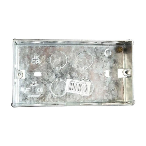 Dencon Metal Back Box 2-Gang 45mm with Adjustable Lugs