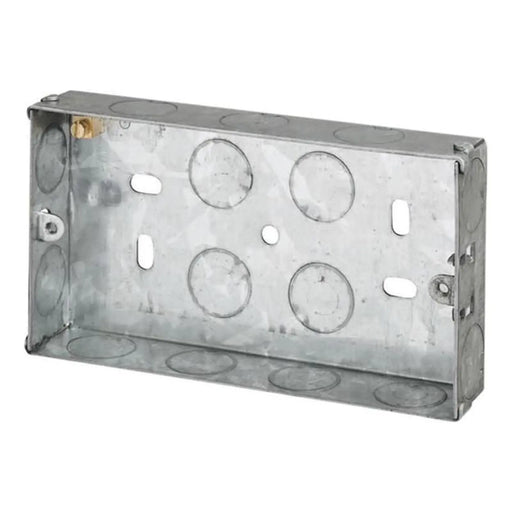 Dencon Metal Back Box 2-Gang 25mm with Adjustable Lugs