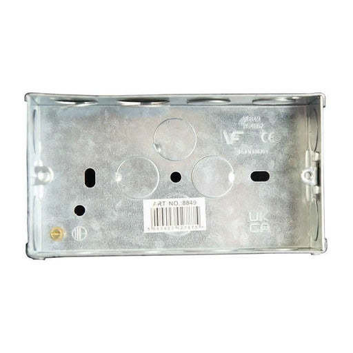 Dencon Metal Back Box 2-Gang 35mm with Adjustable Lugs
