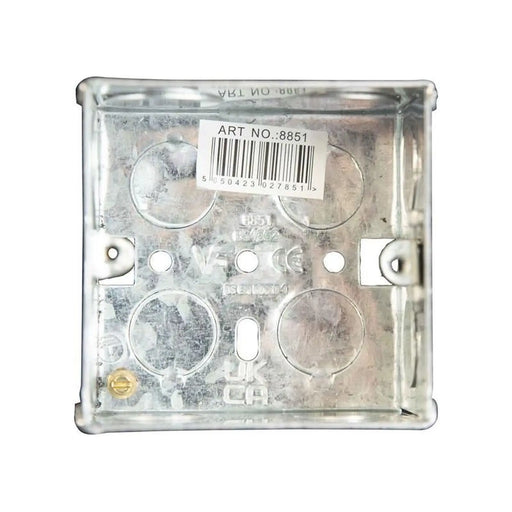 Dencon Metal Back Box 1-Gang 47mm with Adjustable Lugs