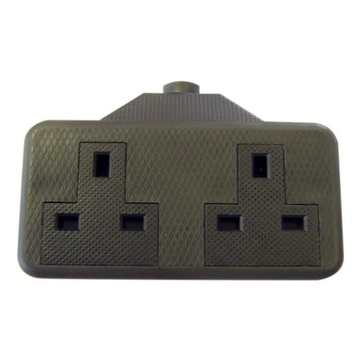 Dencon 13A 2-Gang Black Trailing Socket