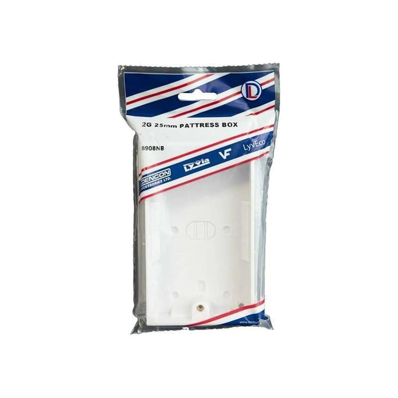 Dencon 2-Gang Pattress Box 25mm High Quality