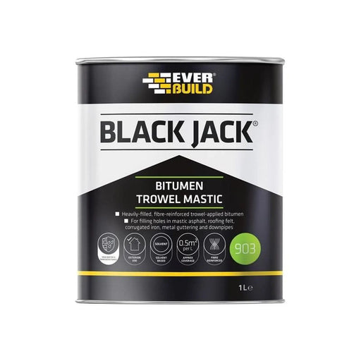 Everbuild Sika Everbuild Black Jack 903 Bitumen Trowel Mastic 1 Litre