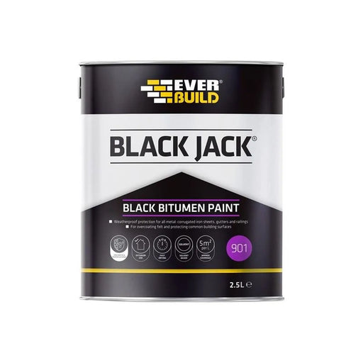 Everbuild Sika Black Jack 901 Bitumen Paint 2.5L