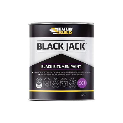 Everbuild Sika Black Jack® 901 Black Bitumen Paint 1 litre