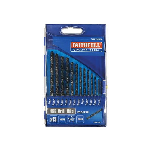 Faithfull HSS Drill Bit Set of 13 1/16-1/4 x 1/64