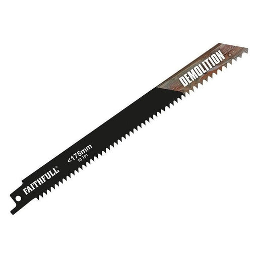 Faithfull S1122HF Bi-Metal Sabre Saw Blade Demolition 200mm 10 TPI (Pack 5)