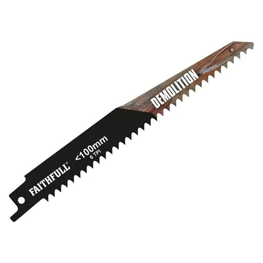 Faithfull S611DF Bi-Metal Sabre Saw Blade Demolition 150mm 6 TPI (Pack of 5)