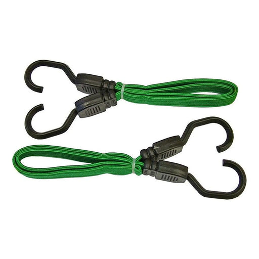 Faithfull Flat Bungee Cord 60cm (24in) Green 2 Piece