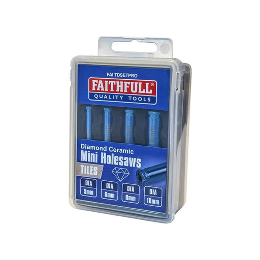 Faithfull Diamond Ceramic Mini Holesaw Set 4 Piece
