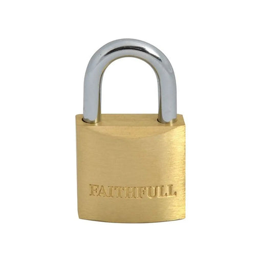 Faithfull Brass Padlock 25mm with 3 Keys
