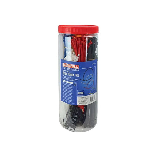 Faithfull Cable Ties 1200 Pack Heavy Duty Fixings