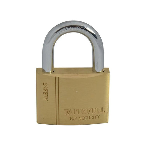 Faithfull Brass Padlock 50mm with 3 Keys