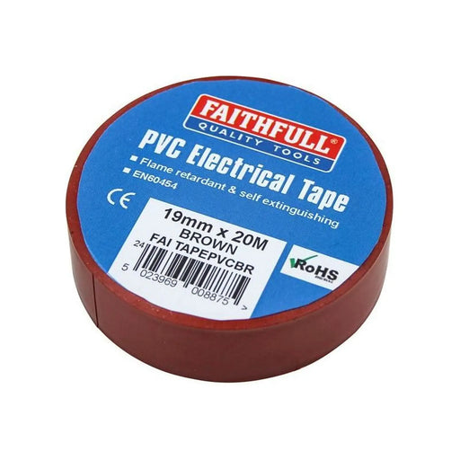 Faithfull PVC Electrical Tape Brown 19mm x 20m