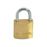 Faithfull Brass Padlock 20mm with 3 Keys