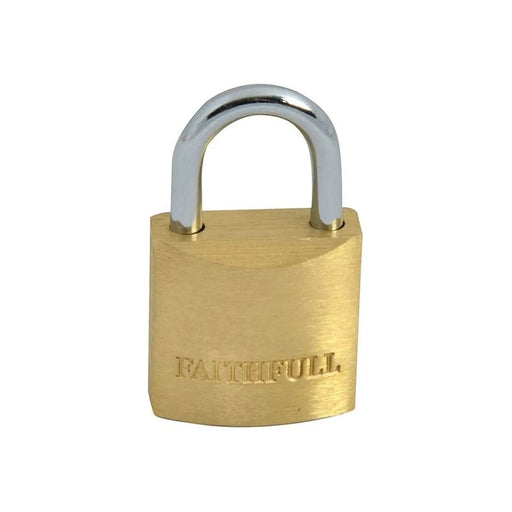 Faithfull Brass Padlock 20mm with 3 Keys