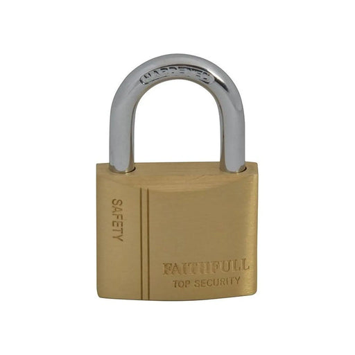 Faithfull Brass Padlock 40mm with 3 Keys