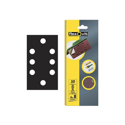 Flexovit 1/3 Sanding Sheets Quick-Release Medium 80 Grit (Pack 6)