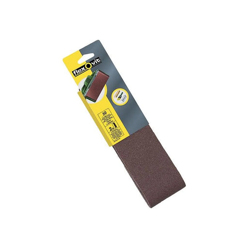 Flexovit Cloth Sanding Belt 533 x 75mm Medium 80G (Pack 2)
