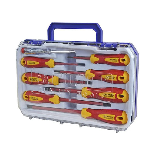 Faithfull VDE Soft Grip Screwdriver Set (Case), 8 Piece