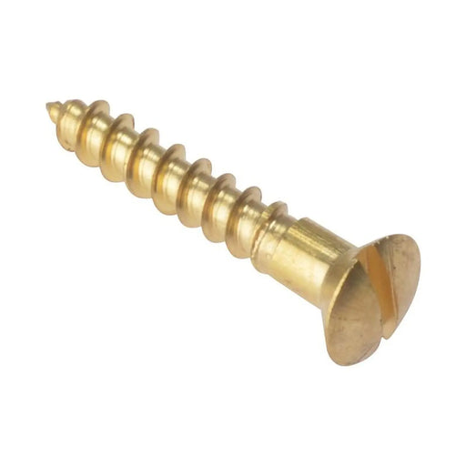 Forgefix Wood Screw Slotted Raised Head ST Solid Brass 1in x 8 Box 200