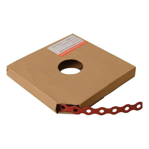 Forgefix Red Plastic Coated Pre-Galvanised Band 12mm x 0.8 x 10m Box 1