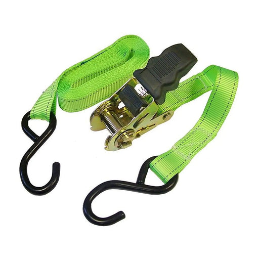 Faithfull Ratchet Tie-Downs S-Hook 5m x 25mm Breaking Strain 600kg/daN 2 Piece