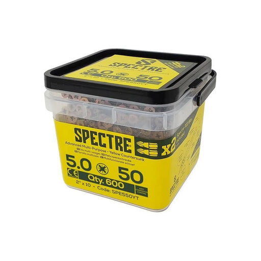 Forgefix Spectre™ Pozi Compatible Wood Screw CSK ZYP 5.0 x 50mm Tub 600
