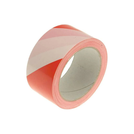 Faithfull Professional Self-Adhesive Hazard Tape Red/White 50mm x 33m