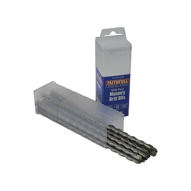 Faithfull SDS Plus Drill Bit 10mm OL: 210mm WL: 150mm Bulk 10
