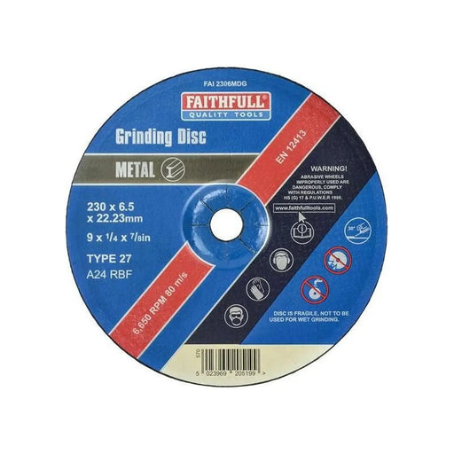 Faithfull Depressed Centre Metal Grinding Disc 230 x 6.4 x 22.23mm