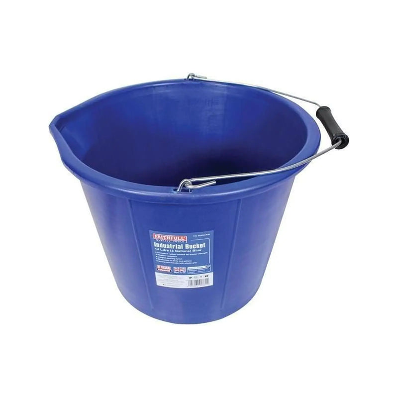Faithfull Builder's Bucket 14L Heavy Duty Blue