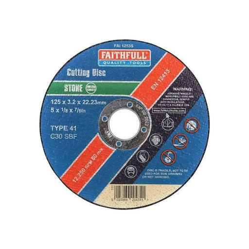 Faithfull Stone Cut Off Disc 125 x 3.2 x 22.23mm