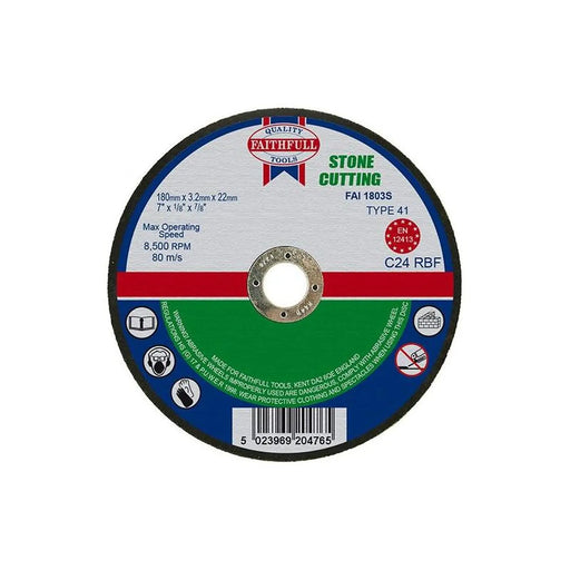 Faithfull Stone Cut Off Disc 180 x 3.2 x 22.23mm