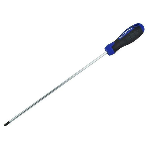 Faithfull Soft Grip Screwdriver Pozidriv Tip PZ1 x 250mm Long Reach