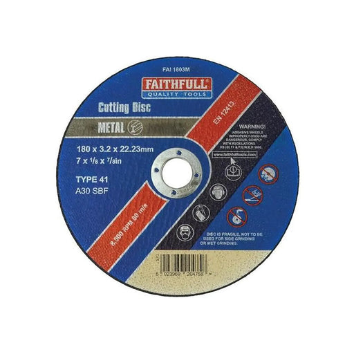 Faithfull Metal Cut Off Disc 180 x 3.2 x 22.23mm