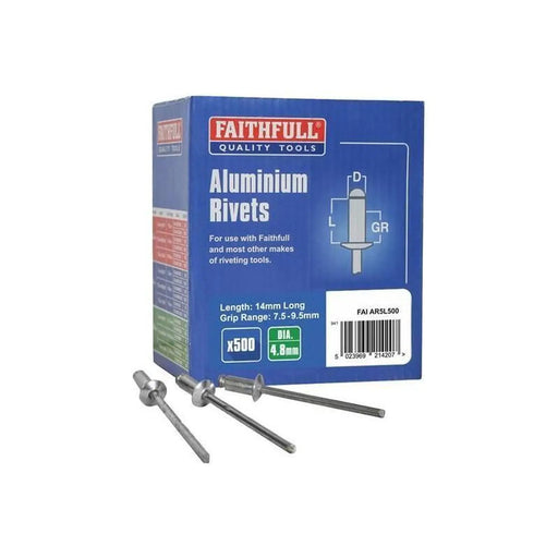 Faithfull Aluminium Rivets 4.8x14mm Heavy Duty Pack