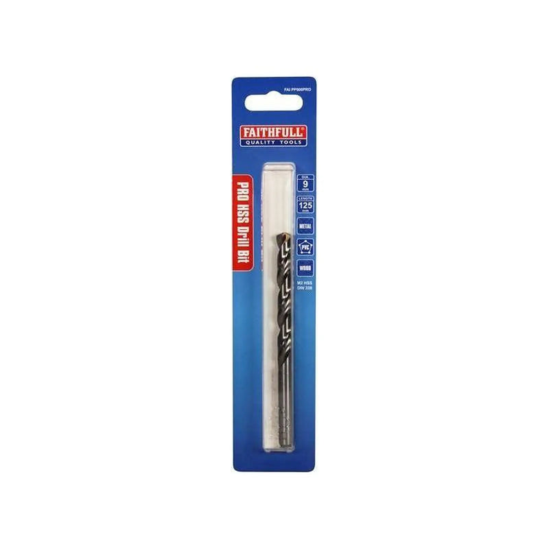 Faithfull Professional HSS Jobber Drill Bit Pre Pack 9.00mm OL:125mm WL:76mm