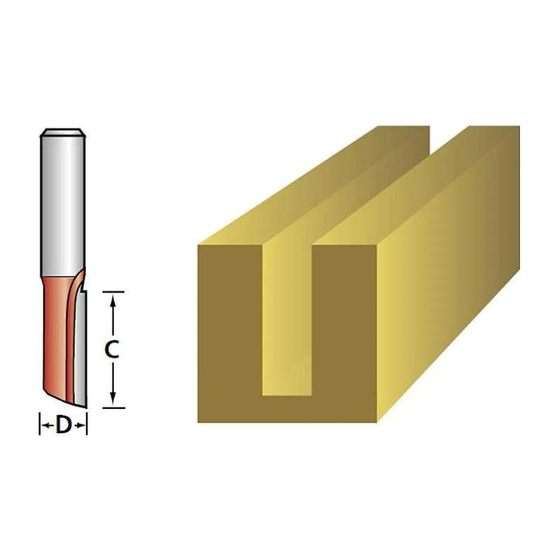 Faithfull Router Bit TCT Single Flute 3.2 x 10mm 1/4in Shank