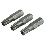 Faithfull Security S2 Grade Steel Screwdriver Bits T30S x 25mm (Pack 3)