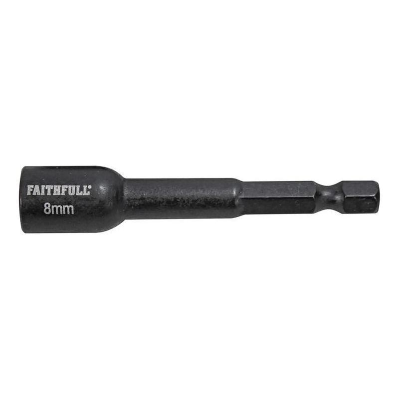 Faithfull Magnetic Impact Nut Driver 8mm x 1/4in Hex