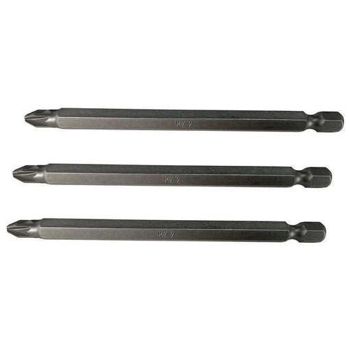 Faithfull Pozidriv S2 Power Screwdriver Bits PZ2 x 100mm (Pack 3)