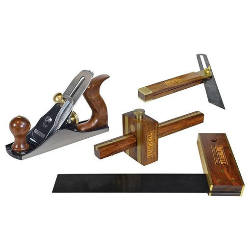 Faithfull Plane & Woodworking Set of 4 in Wooden Box